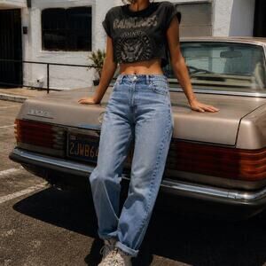 Vintage Zena Jeans High Rise Mom Jeans Light Wash 100% Cotton Size 9 USA
